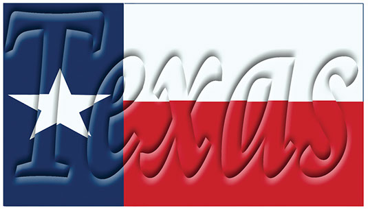 Texas Text on Flag Flattened
