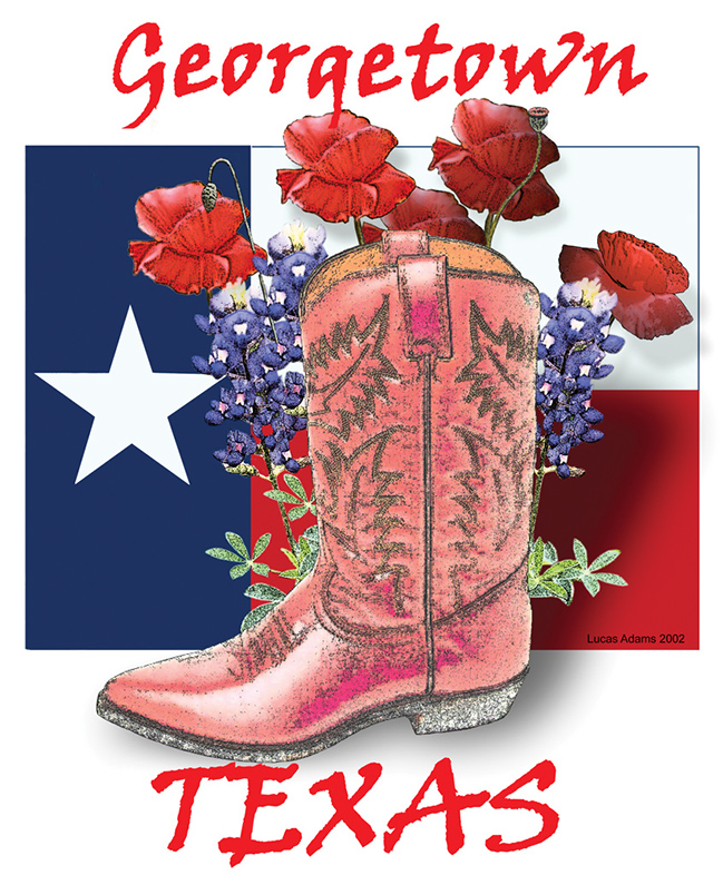 Flag and boot with Poppies